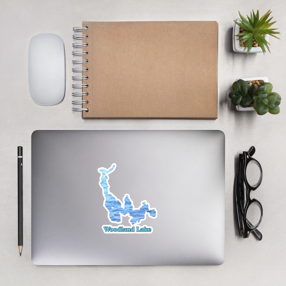 Woodland Lake Stickers in two sizes