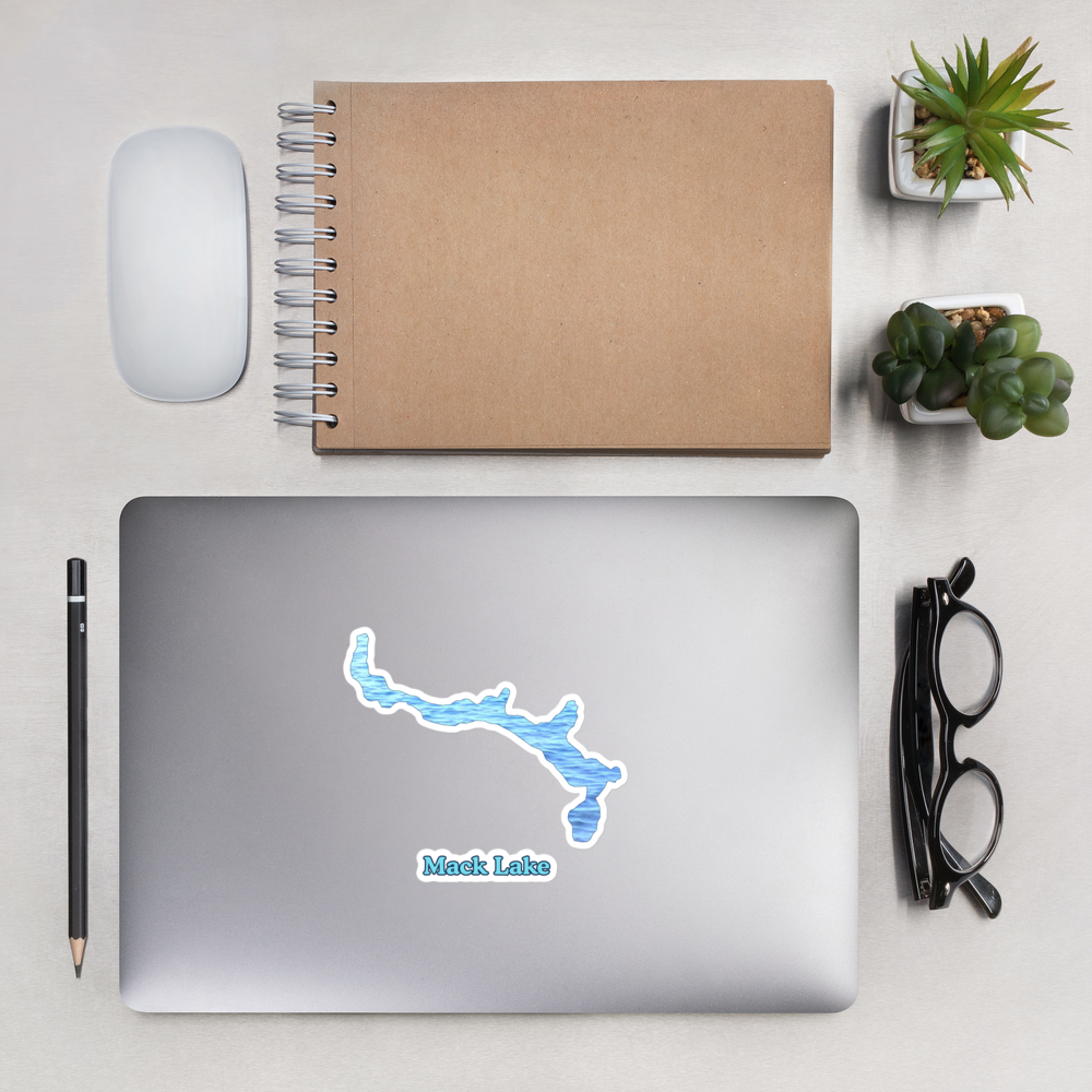 Mack Lake Stickers in two sizes