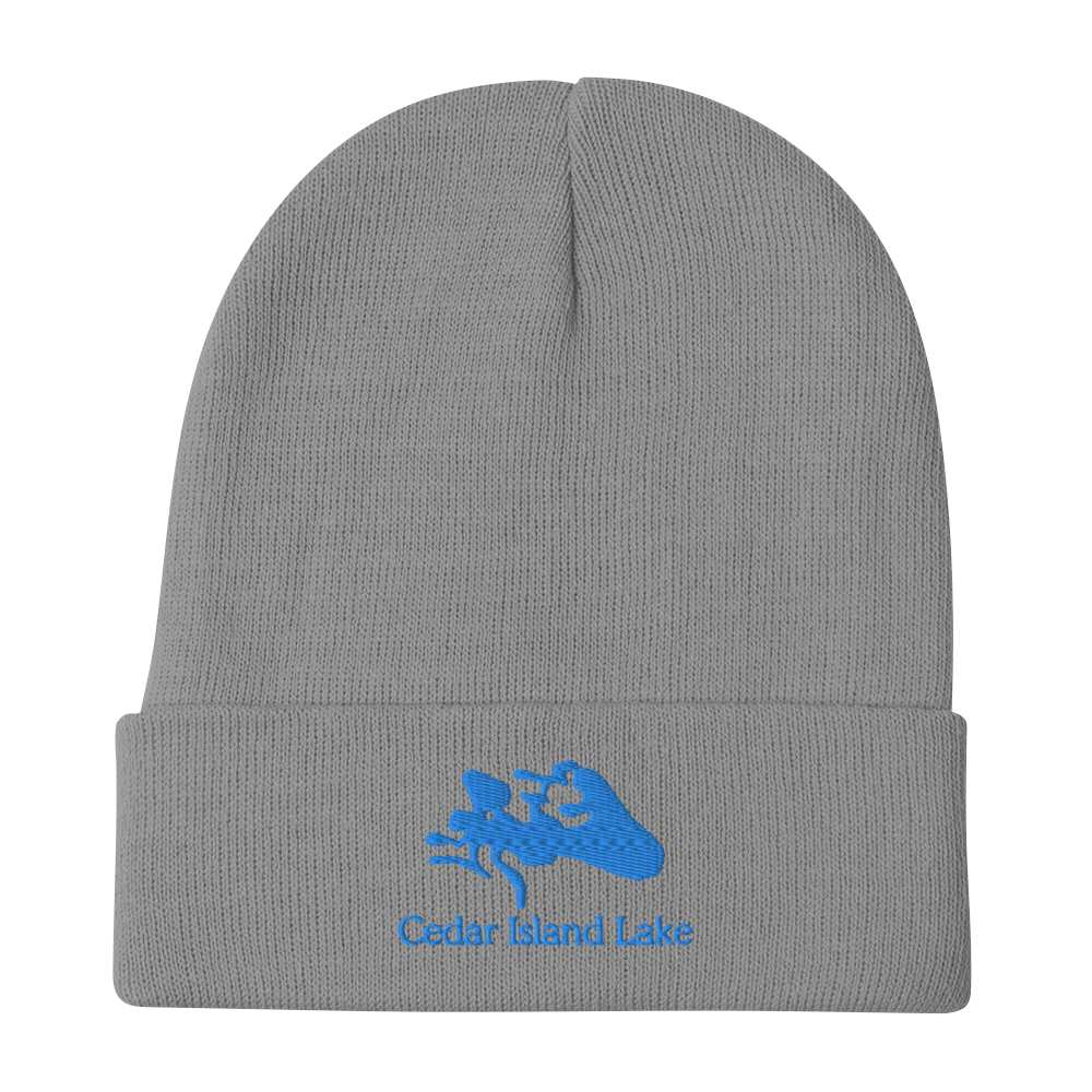 Embroidered Beanie with Cedar Island Lake