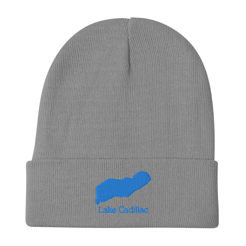 Embroidered Beanie with Lake Cadillac