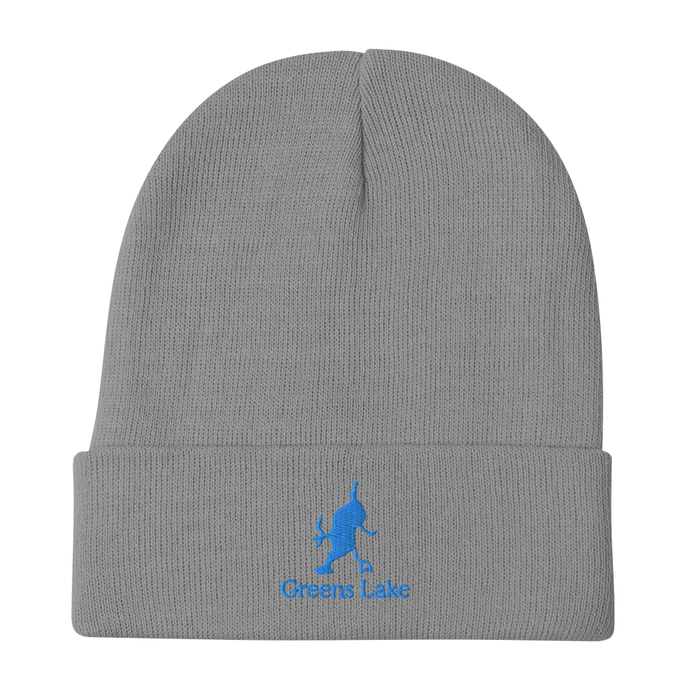 Embroidered Beanie with Greens Lake