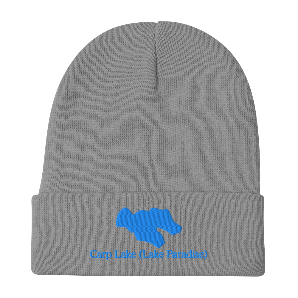 Carp Lake (Lake Paradise) Embroidered Beanie Hat