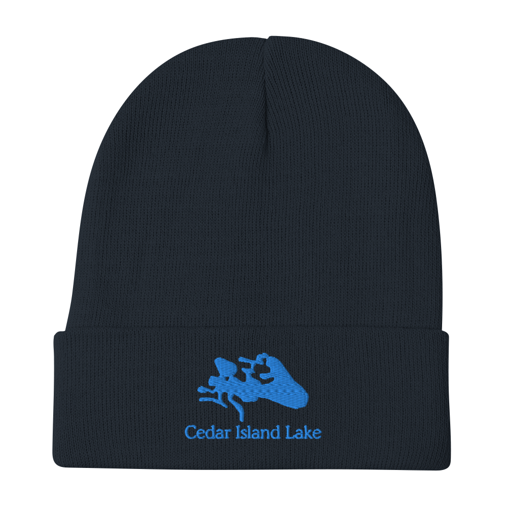 Embroidered Beanie with Cedar Island Lake