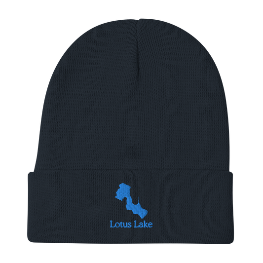 Lotus Lake Embroidered Beanie Hat