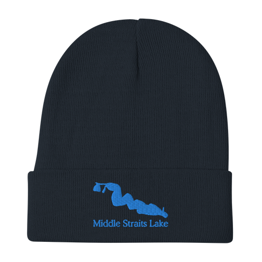 Middle Straits Lake Embroidered Beanie Hat
