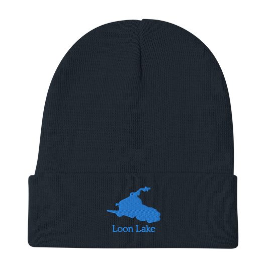 Loon Lake Embroidered Beanie Hat