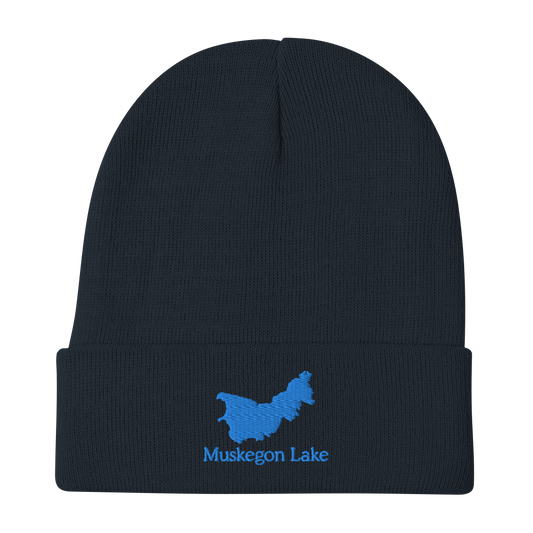 Muskegon Lake Embroidered Beanie Hat