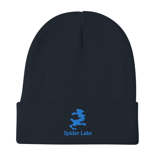 Spider Lake Embroidered Beanie Hat