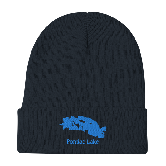 Embroidered Beanie with Pontiac Lake