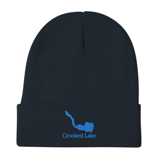 Crooked Lake Embroidered Beanie Hat