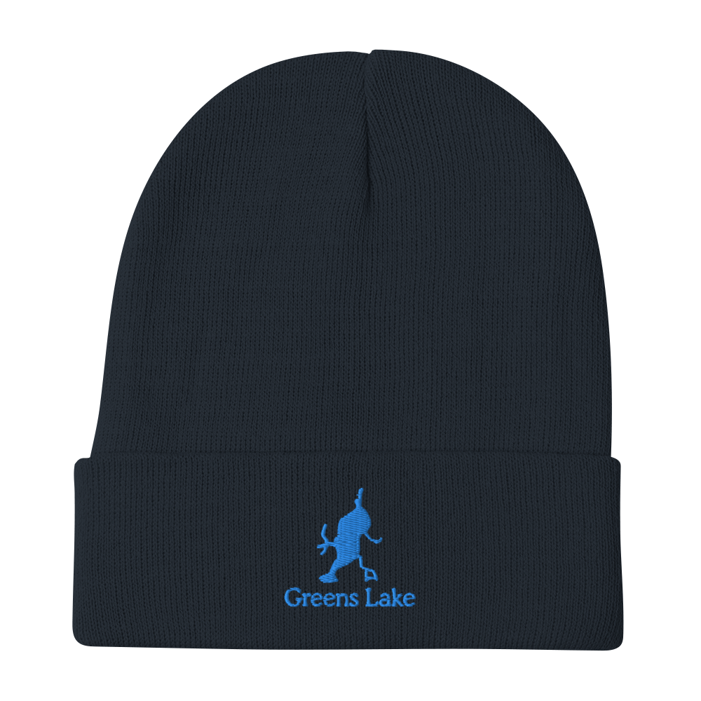 Embroidered Beanie with Greens Lake