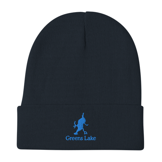 Embroidered Beanie with Greens Lake