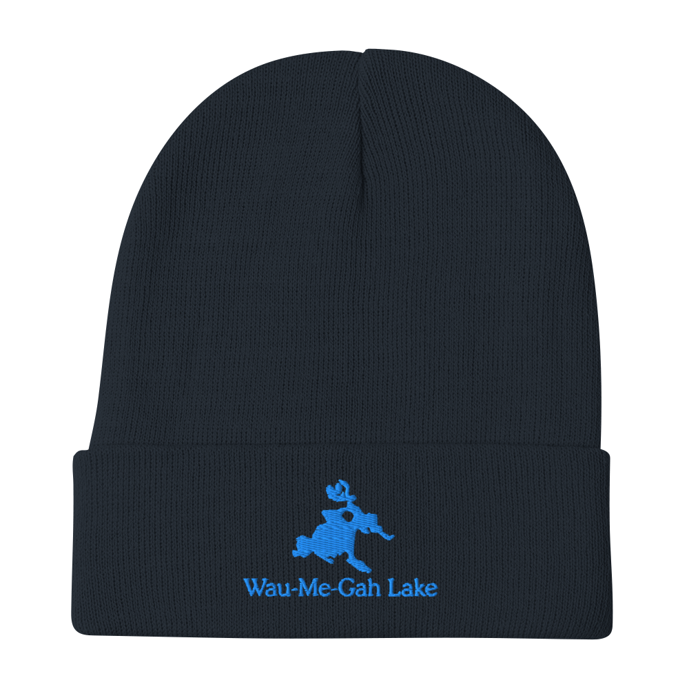 Wau-Me-Gah Lake  Embroidered Beanie Hat