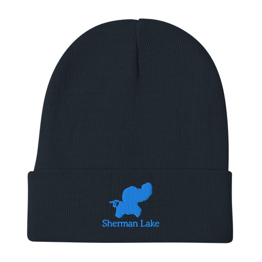 Sherman Lake Embroidered Beanie Hat