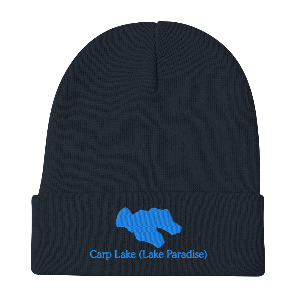 Carp Lake (Lake Paradise) Embroidered Beanie Hat