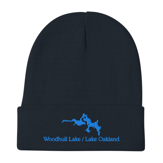 Woodhull Lake / Lake Oakland Embroidered Beanie Hat