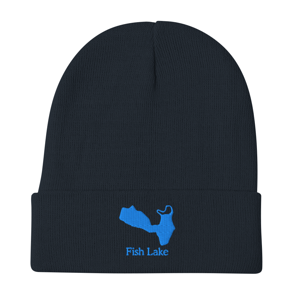 Fish Lake Embroidered Beanie Hat