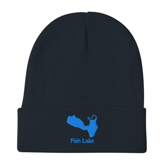 Fish Lake Embroidered Beanie Hat