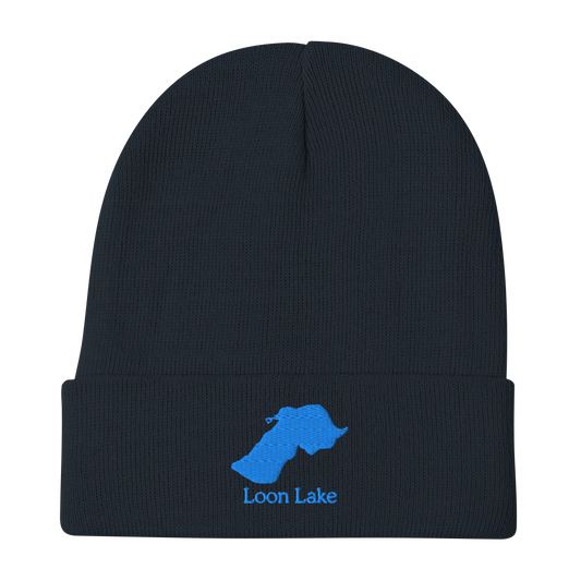 Loon Lake Embroidered Beanie Hat