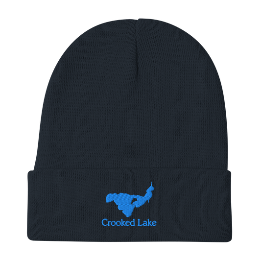 Crooked Lake  Embroidered Beanie Hat