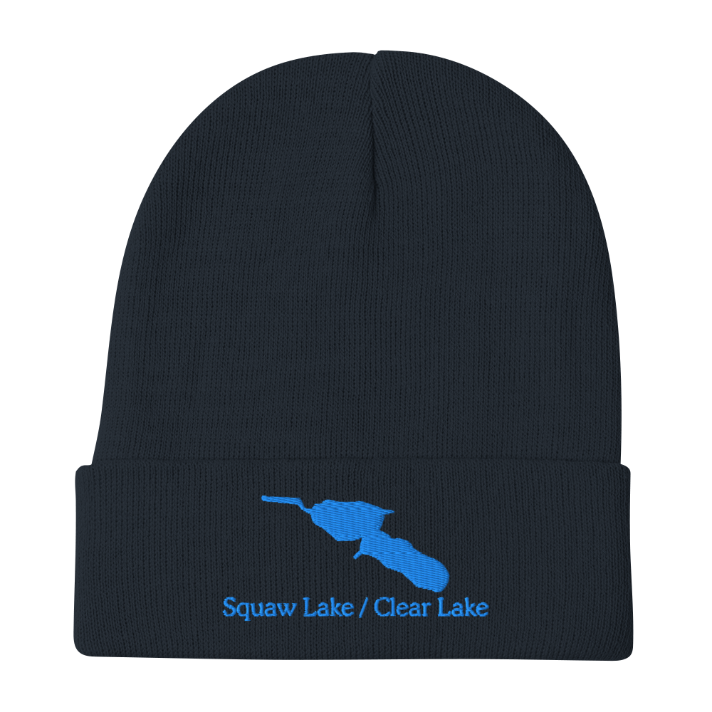 Squaw Lake / Clear Lake Embroidered Beanie Hat