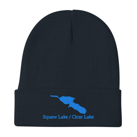 Squaw Lake / Clear Lake Embroidered Beanie Hat