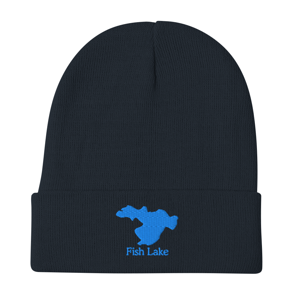 Fish Lake Embroidered Beanie Hat