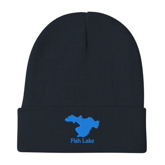 Fish Lake Embroidered Beanie Hat