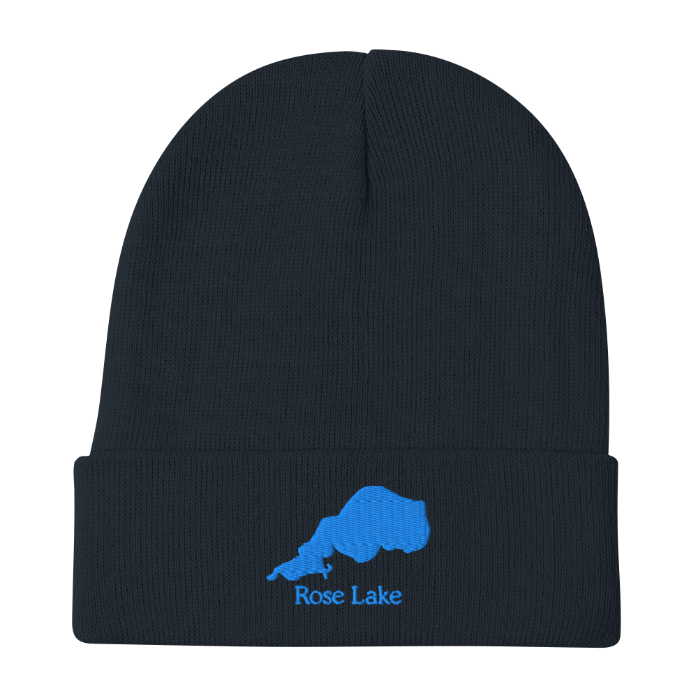 Rose Lake Embroidered Beanie Hat
