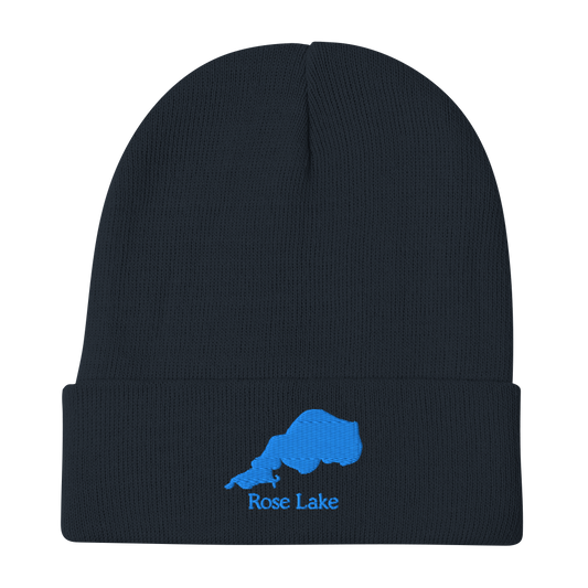 Rose Lake Embroidered Beanie Hat