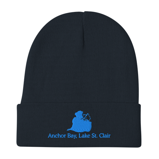 Anchor Bay, Lake St. Clair Embroidered Beanie Hat