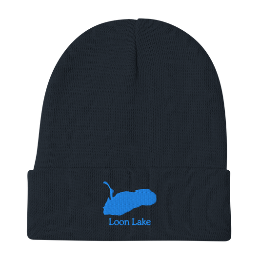 Loon Lake Embroidered Beanie Hat