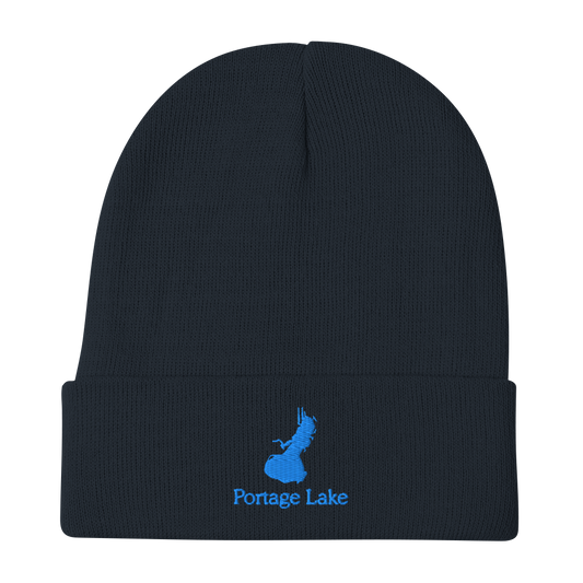 Portage Lake Embroidered Beanie Hat
