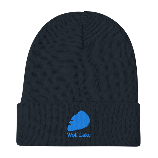 Wolf Lake Embroidered Beanie Hat