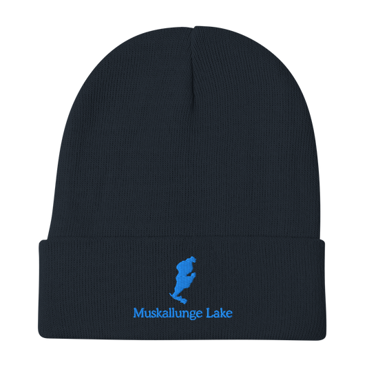 Muskallunge Lake Embroidered Beanie Hat