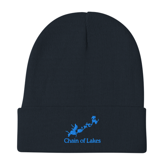 Chain of Lakes Embroidered Beanie Hat