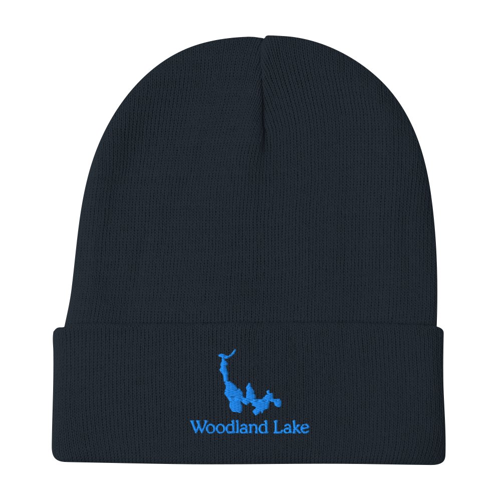 Woodland Lake Embroidered Beanie Hat