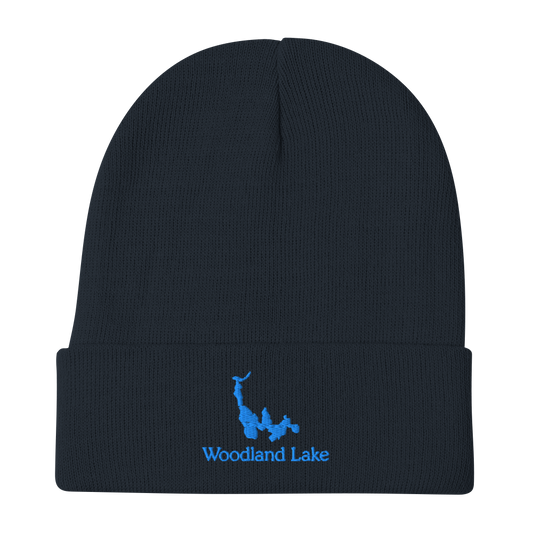 Woodland Lake Embroidered Beanie Hat