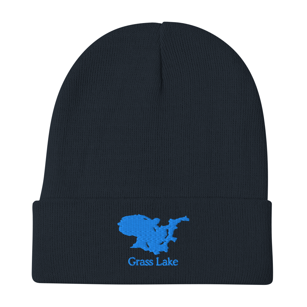Grass Lake Embroidered Beanie Hat