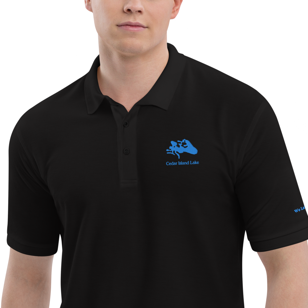 Cedar Island Lake Men's Premium Embroidered Polo
