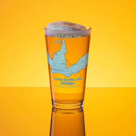 16 oz Pint Glass with Lower Straits Lake