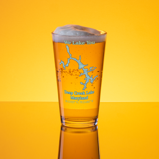 16 oz Pint Glass with Deep Creek Lake