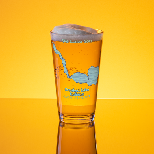Crooked Lake 16 oz Pint Glass