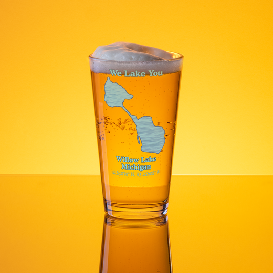 Willow Lake 16 oz Pint Glass