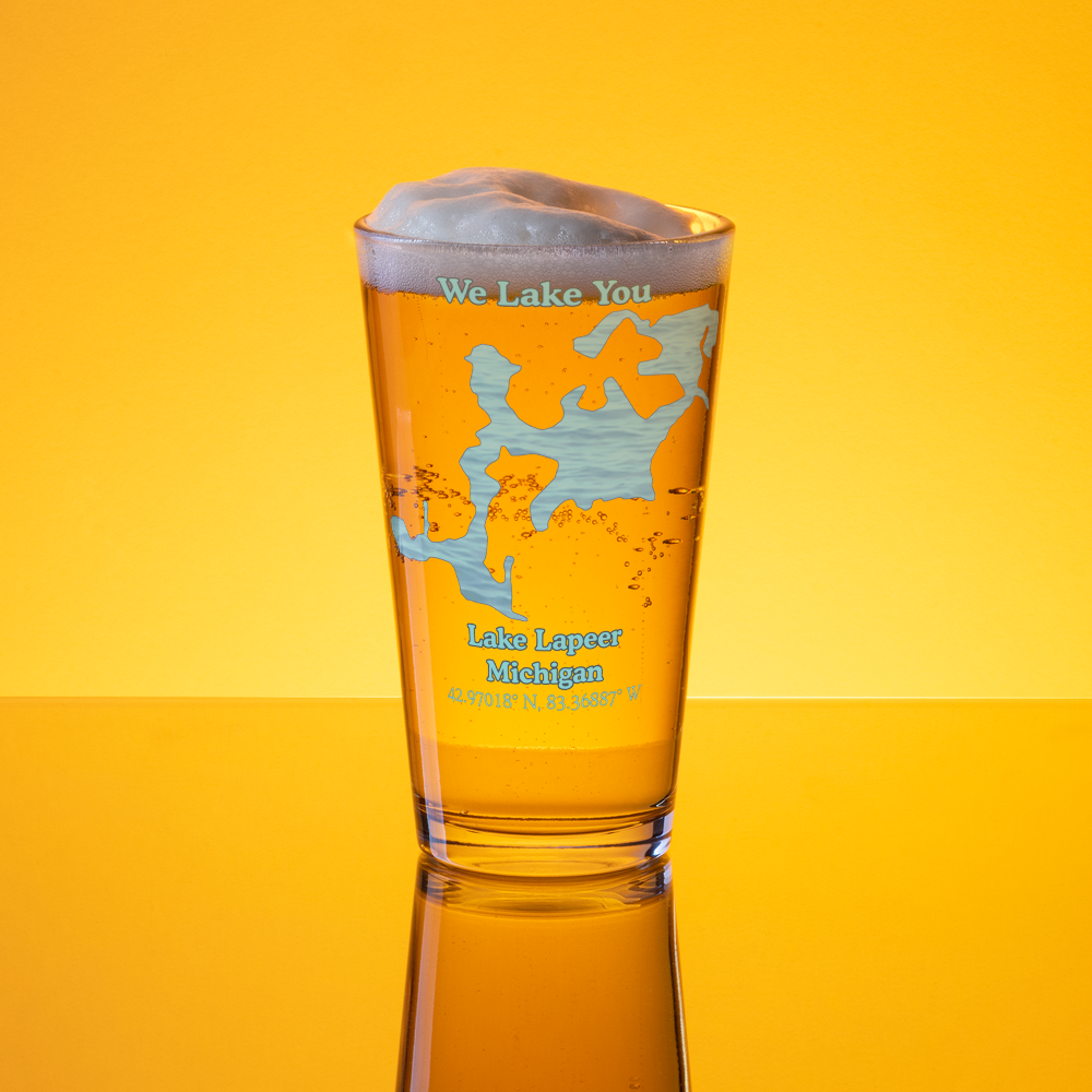 Lake Lapeer 16 oz Pint Glass