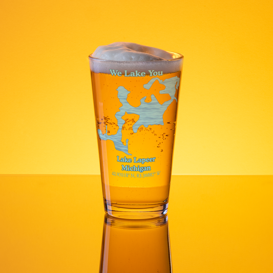 Lake Lapeer 16 oz Pint Glass