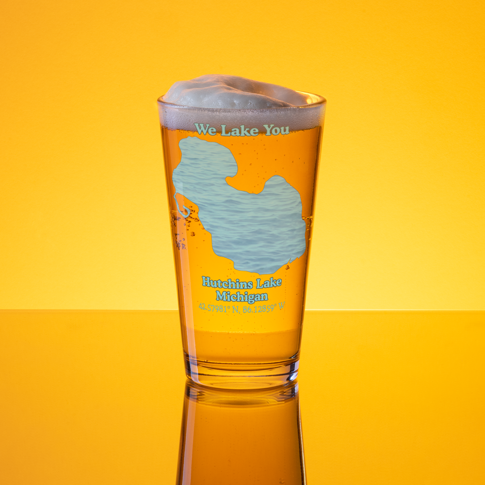 Hutchins Lake 16 oz Pint Glass