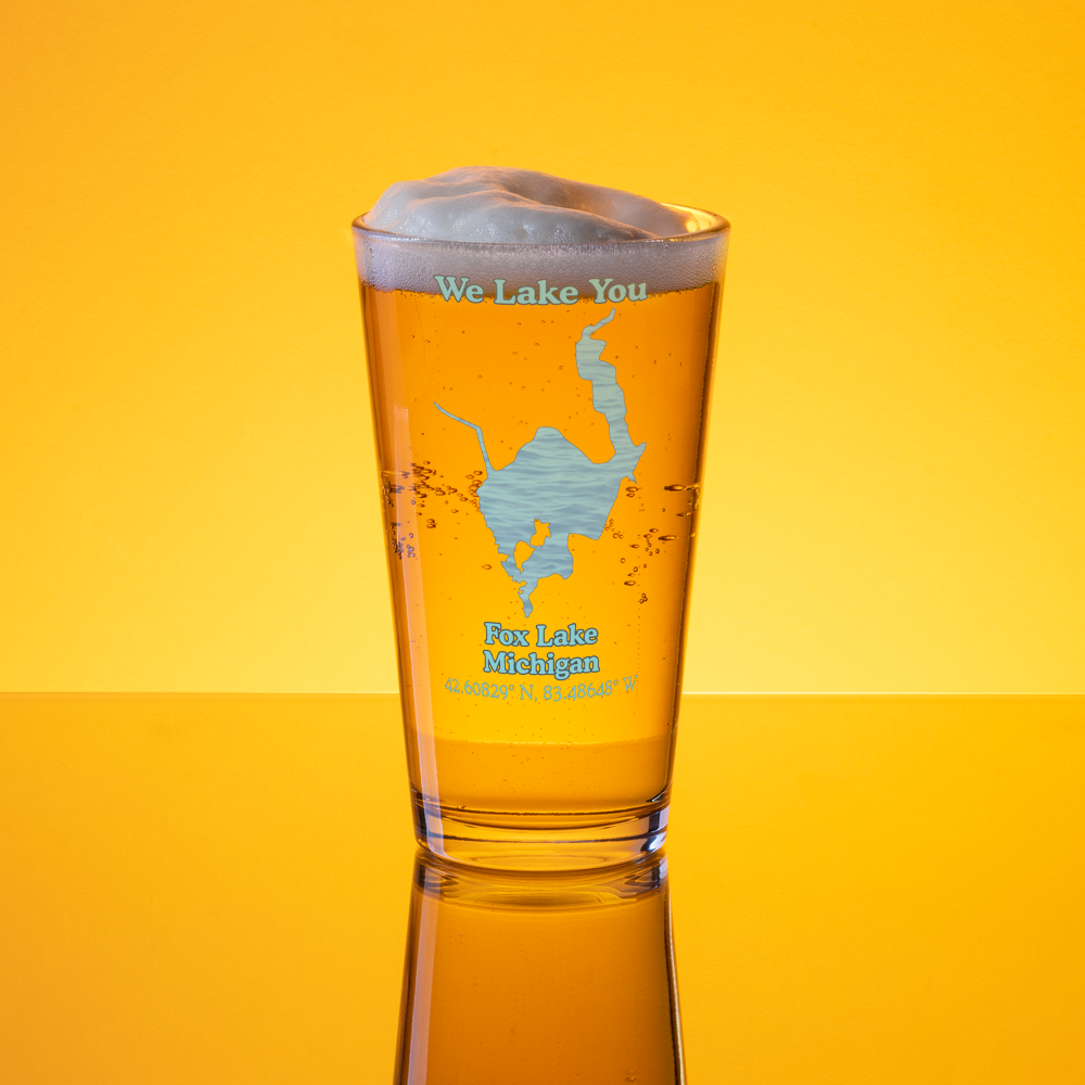 Fox Lake 16 oz Pint Glass