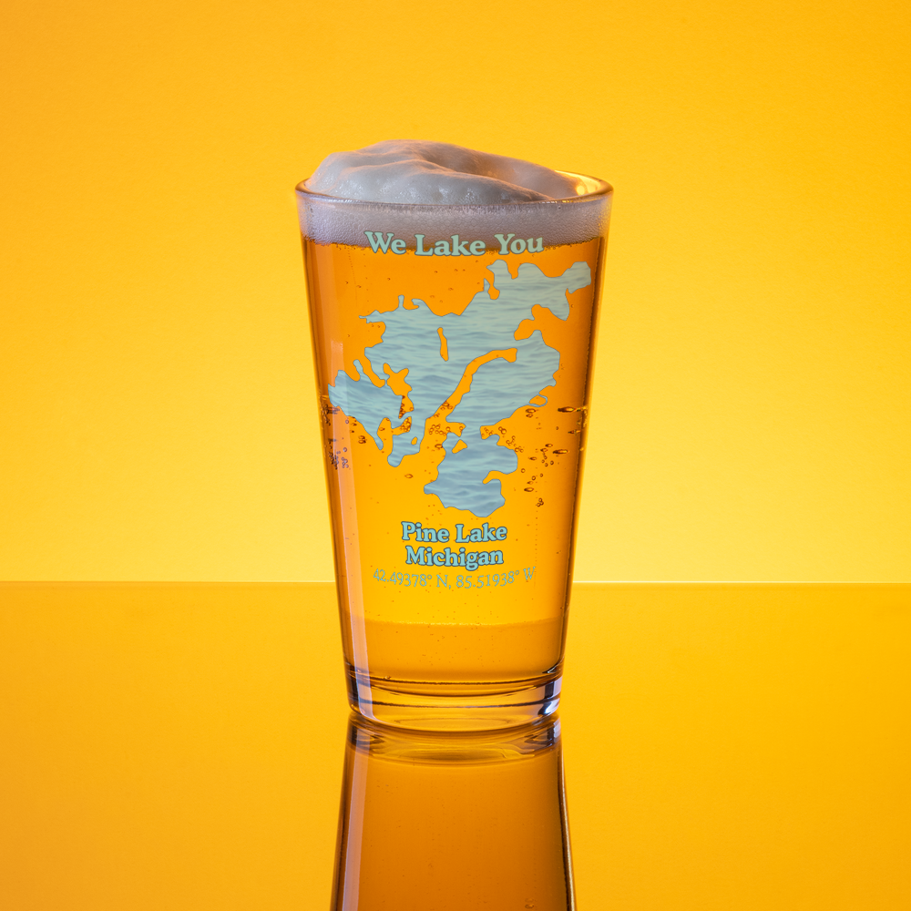Pine Lake 16 oz Pint Glass