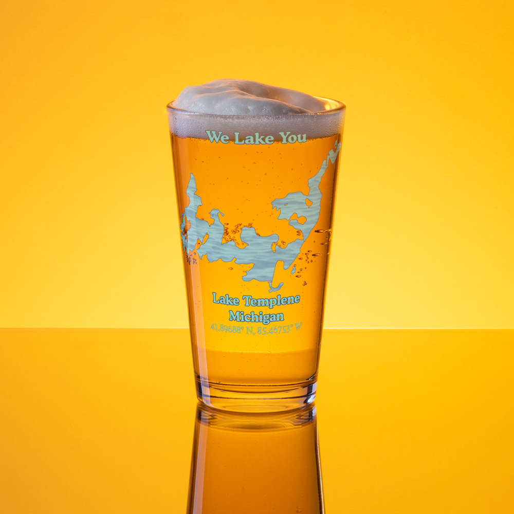 Lake Templene 16 oz Pint Glass